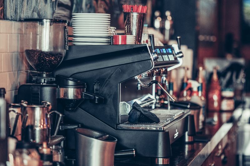 Tatte bar counter and coffee station interior